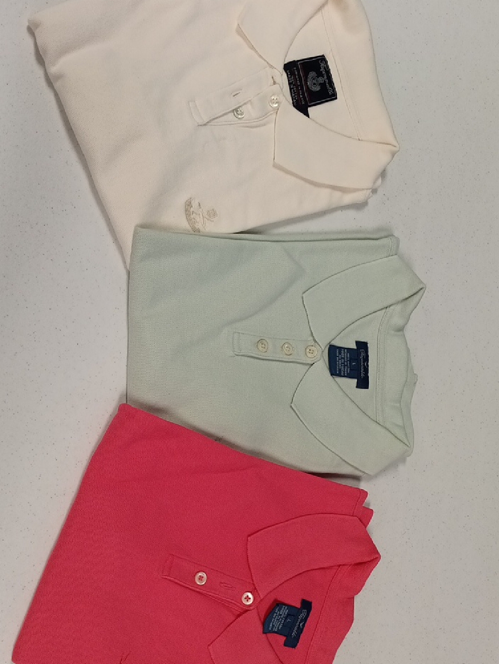 Faconnable Cream Polo Shirt with Navy Label